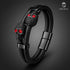 Totenkopf Lederarmband Herren Skull schwarz zirkonia uniqal